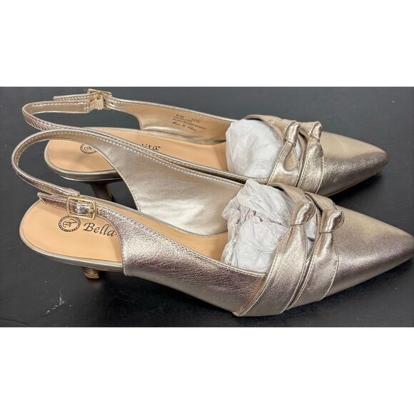 Bella Vita Margaret sling back gold pumps size 12 - Picture 2 of 15